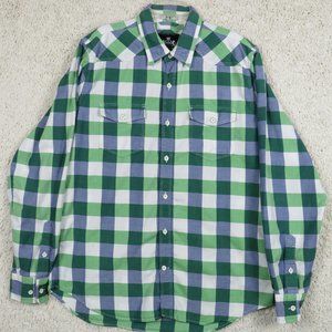 EXPRESS* Men's Long Sleeve Button Down‎ Fitted Shirt Size Large 100% Cotton